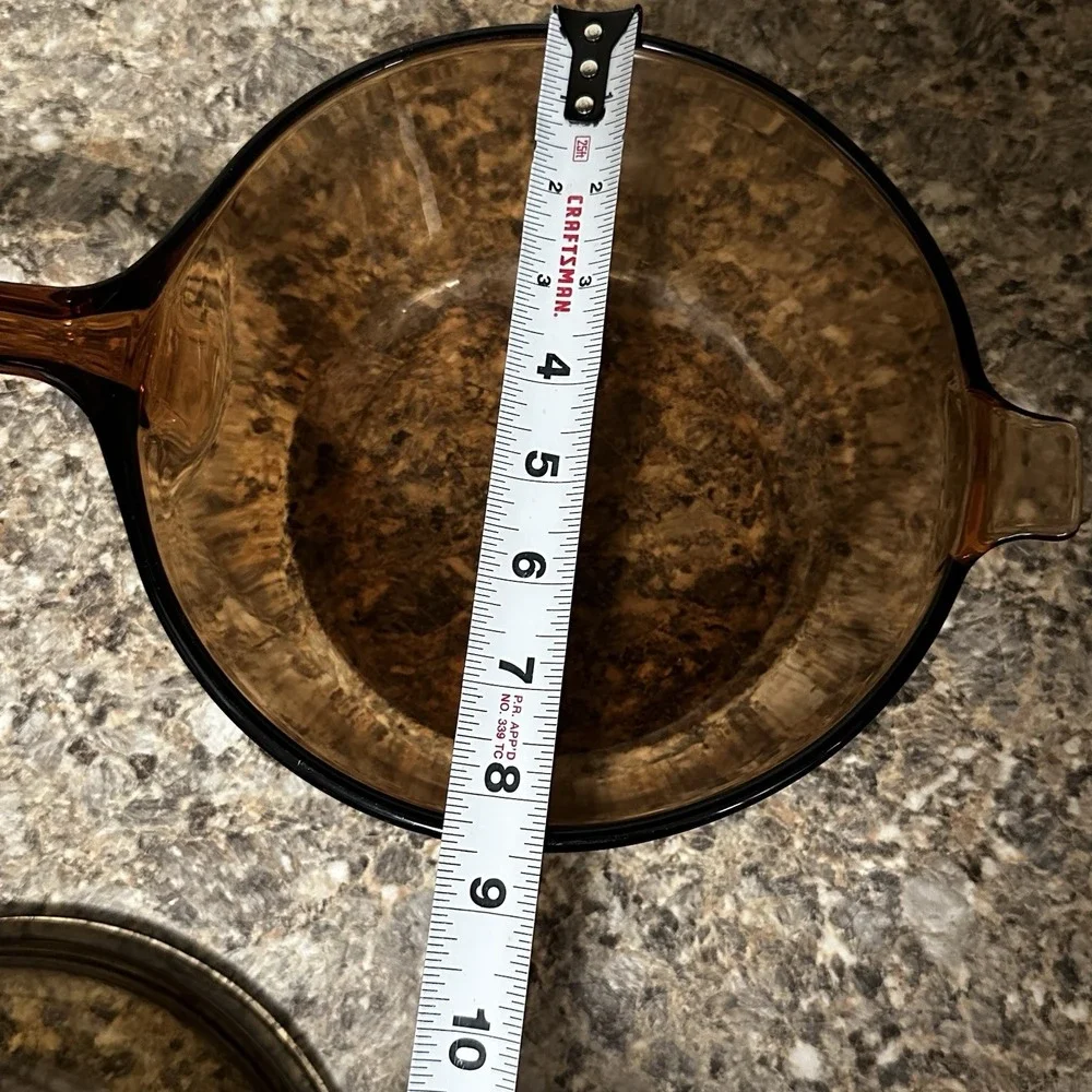 Vintage VISION by Corning 2.5L Sauce Pan With PYREX Lid V2.5C Amber USA